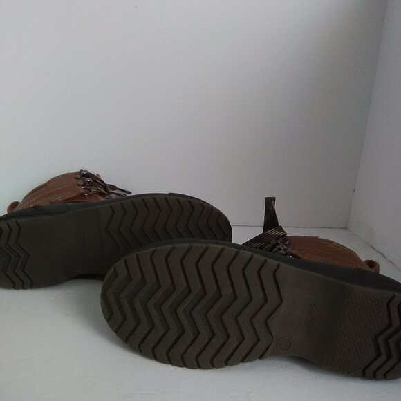 Cat & Jack Boys Winter Boot Lace Up Closure Color Brown / Black Rubber Size 1 NW - Picture 3 of 13
